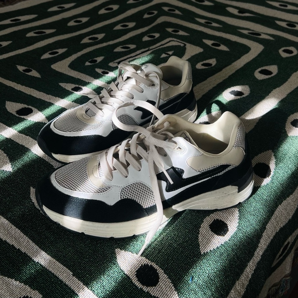 Stepney Workers Club - AMIEL S-STRIKE SUEDE MIX WHITE-BLACK